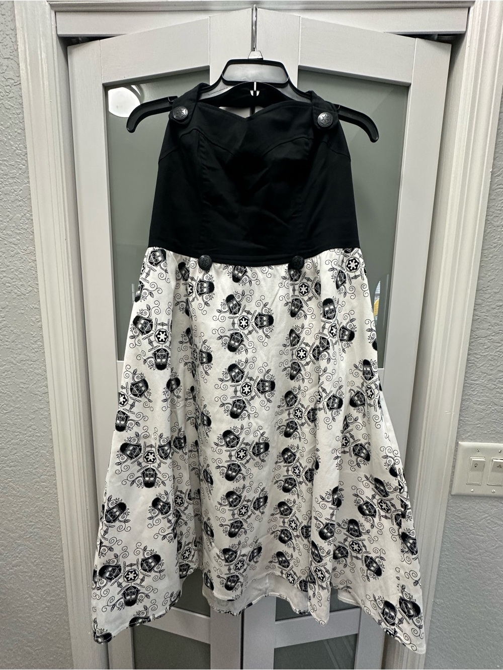 Star Wars Black & White Printed Fit-and-Flare women Dress